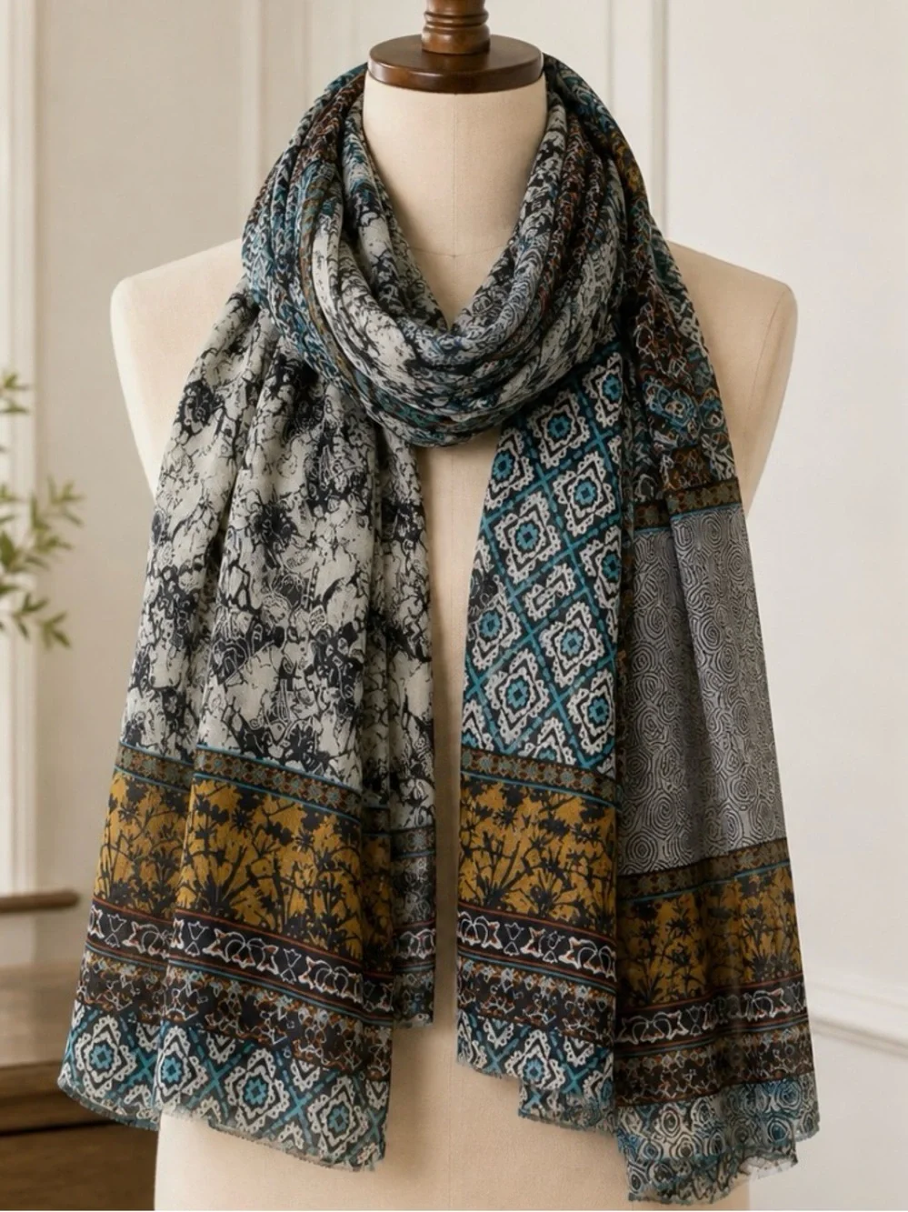 NEW J.Jill Viridian Print Scarf – Sealed in Original Packaging